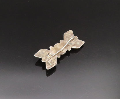 MEXICO 925 Silver  Vintage Antique Hollow Butterfly Motif Brooch Pin  BP9748