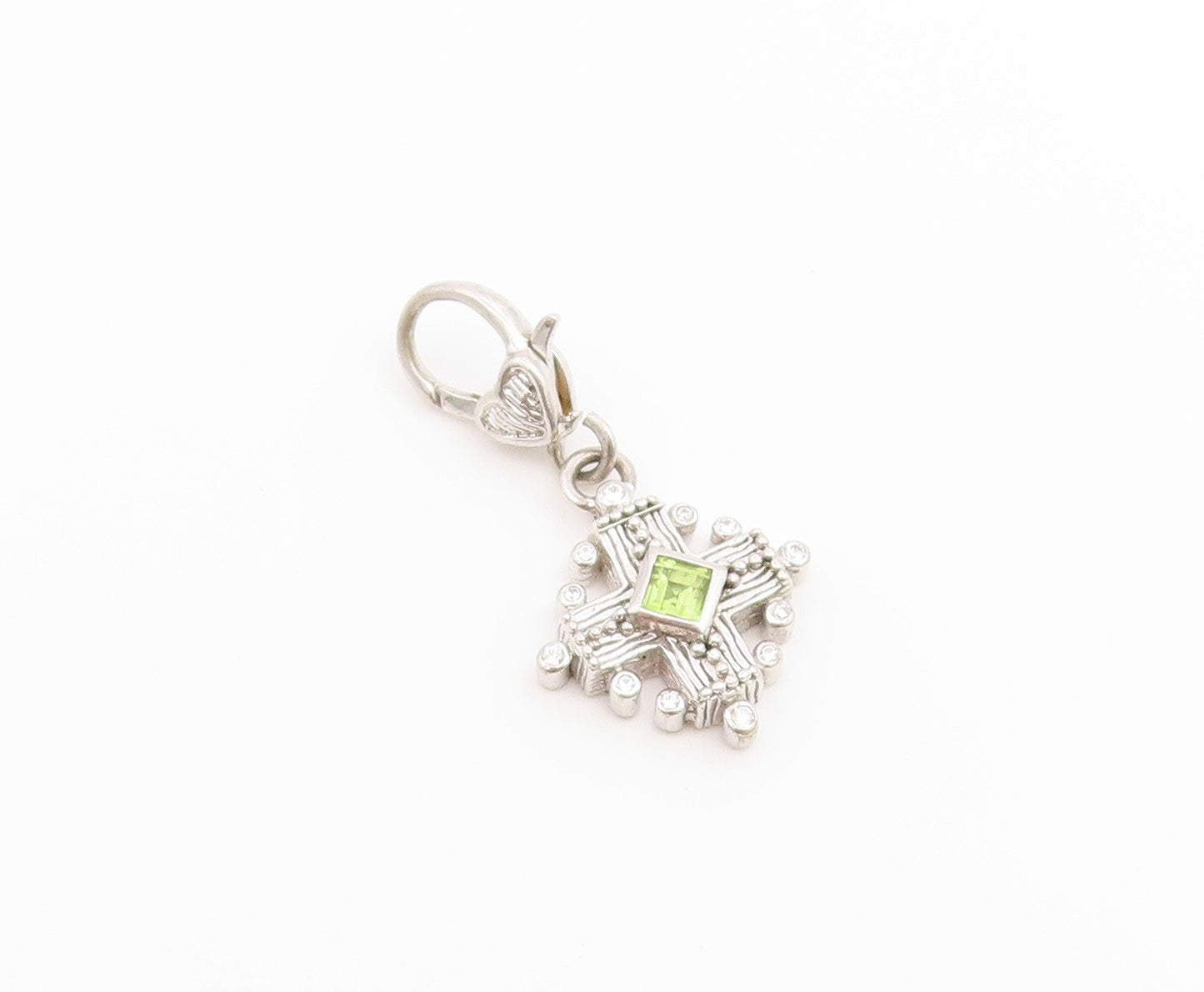 925 Sterling Silver Vintage Pendant JUDITH RIPKA Peridot Maltese Charm  PT26554