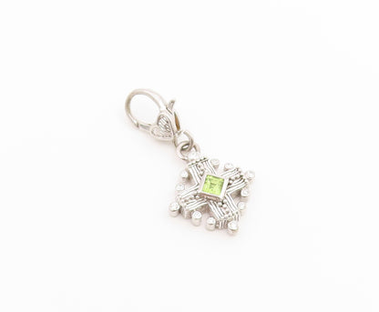 925 Sterling Silver Vintage Pendant JUDITH RIPKA Peridot Maltese Charm  PT26554