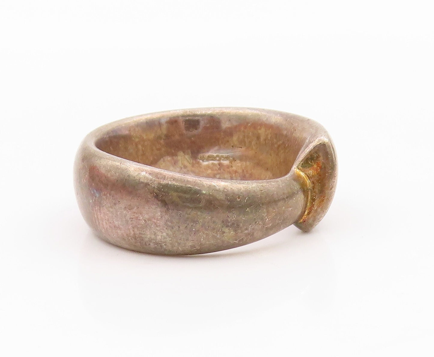 925 Sterling Silver Vintage Ring LONDON LINKS Dark Tone Designer  Sz 7  RG31760