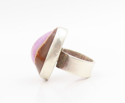 925 Sterling Silver Vintage Ring Oval Cowrie Shell Statement Band  Sz 7  RG33888