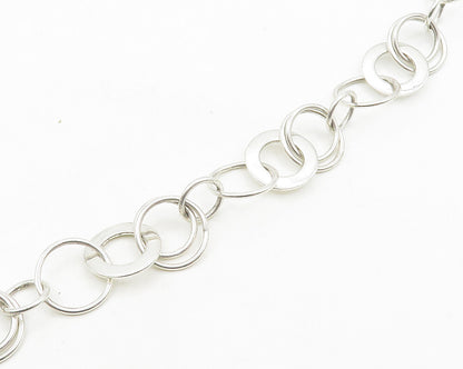 DAVID SIGAL 925 Sterling Silver Vintage Open Circle Link Chain Necklace  NE2811