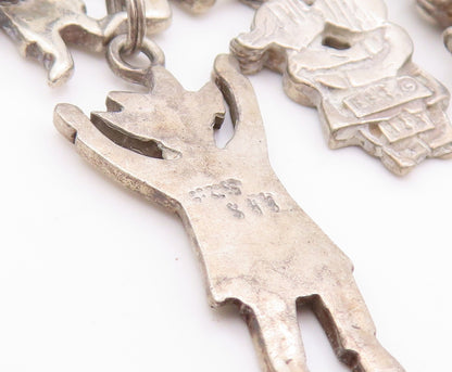 925 Sterling Silver Vintage Brooch Cutout Happy Children Playing  BP11521