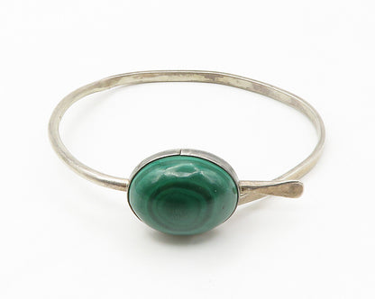 NAVAJO 925 Sterling Silver Vintage Southwestern Malachite Bracelet BT5405