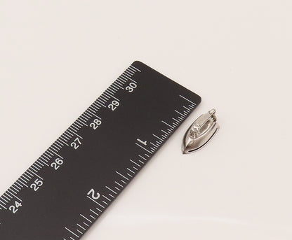 BEAU 925 Sterling Silver Vintage Minimalist Clothes Iron Charm Pendant PT21961