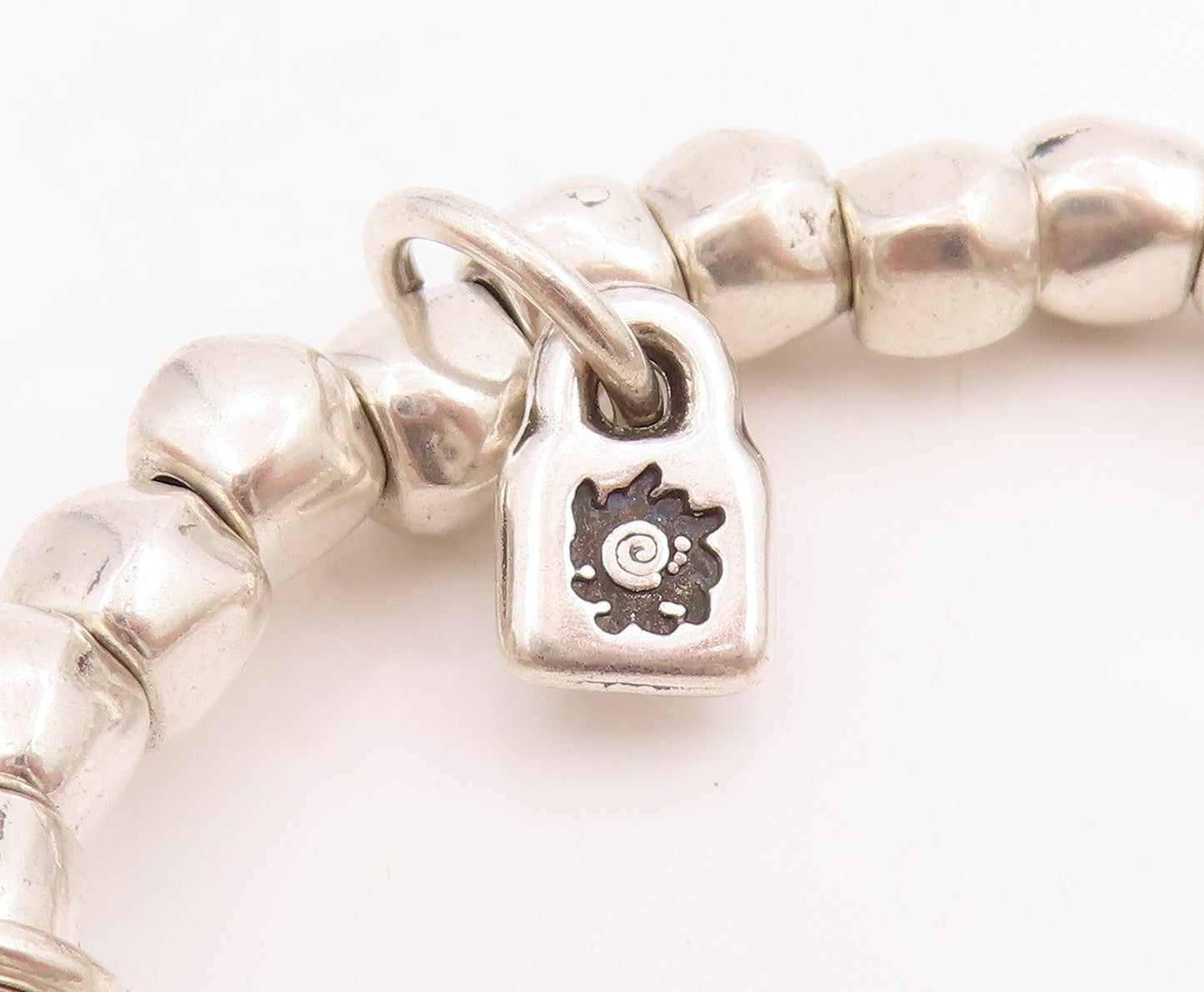 925 Sterling Silver Vintage Bracelet UNO DE 50 Suerte Lucky Bead Design  BT11490