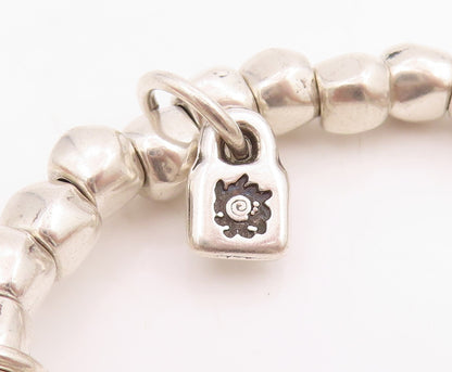 925 Sterling Silver Vintage Bracelet UNO DE 50 Suerte Lucky Bead Design  BT11490