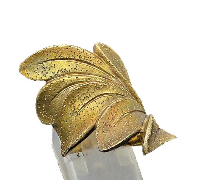 JACMEL 925 Sterling Silver  Vintage Floral Leaves Band Ring Sz 6.5  RG22094