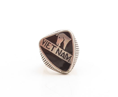 925 Sterling Silver Vintage Ring G&S Vietnam Horse Enameled  Sz 13.5  RG31317