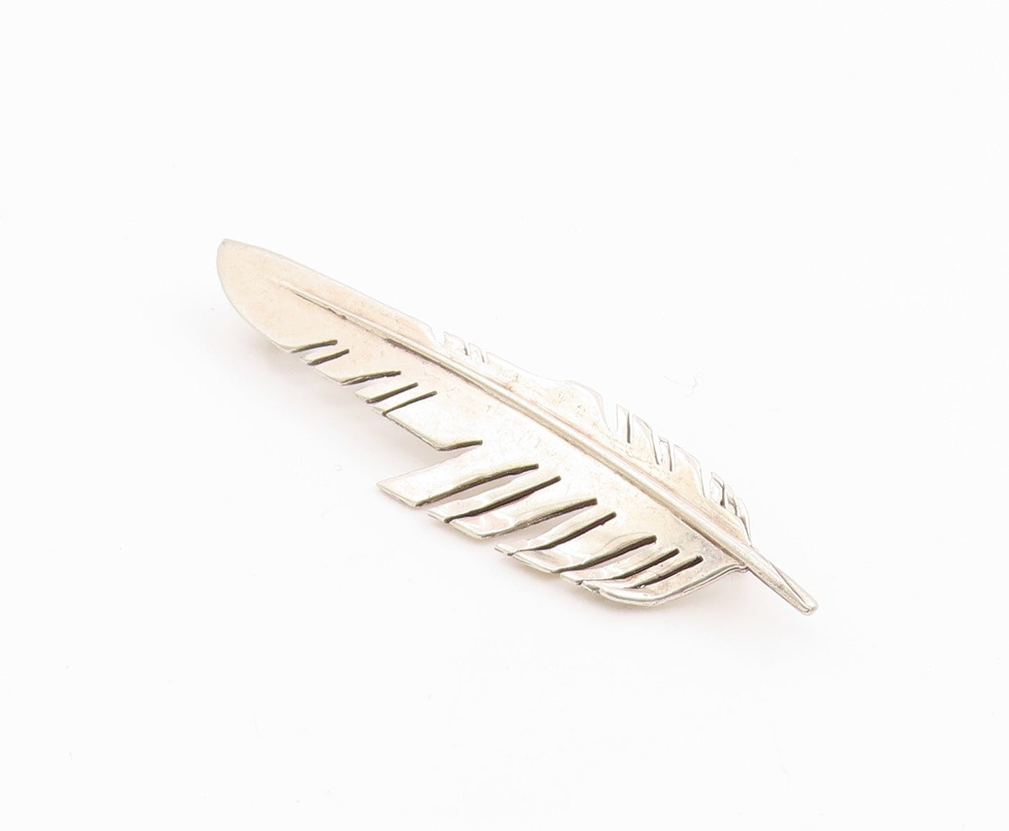 925 Sterling Silver Vintage Brooch Pin SOUTHWESTERN Minimalist Feather  BP12345