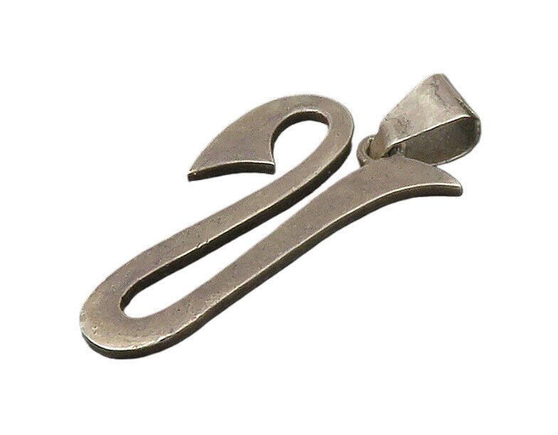MEXICO 925 Sterling Silver  Vintage Oxidized Smooth U Initial Pendant  PT13643