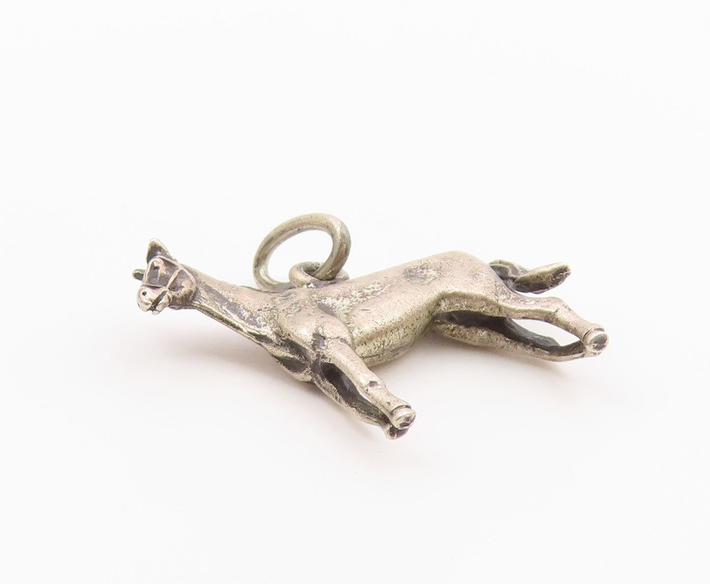 925 Sterling Silver  Vintage Standing Horse Animal Motif Pendant  PT17139
