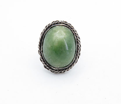 MEXICO 925 Silver  Vintage Cabochon Cut Jasper Twist Cocktail Ring Sz 5 RG6400