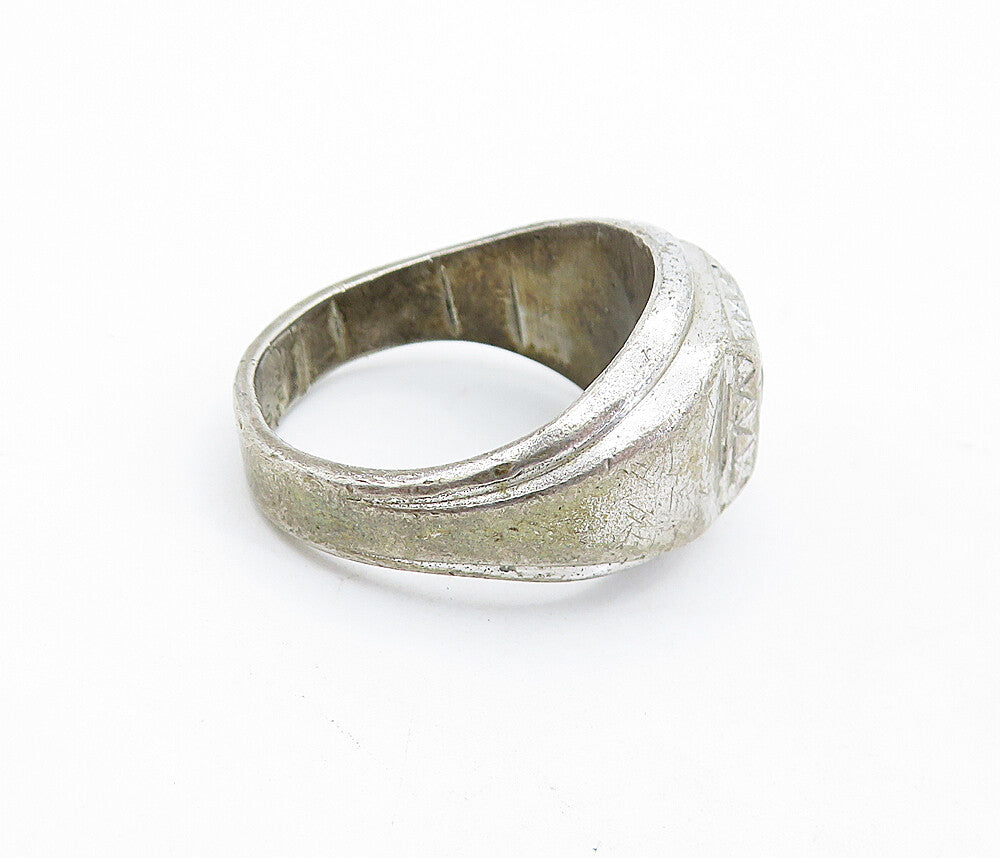 ESPO 925 Sterling Silver  Vintage Round Cut Topaz Band Ring Sz 8.5  RG5968