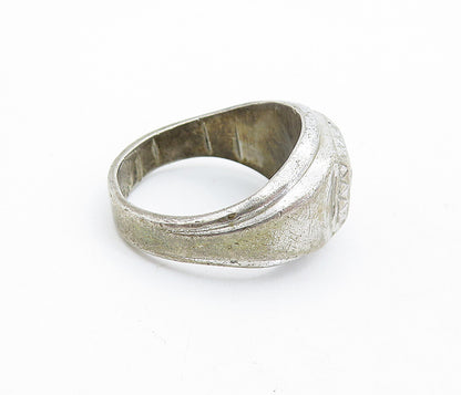 ESPO 925 Sterling Silver  Vintage Round Cut Topaz Band Ring Sz 8.5  RG5968