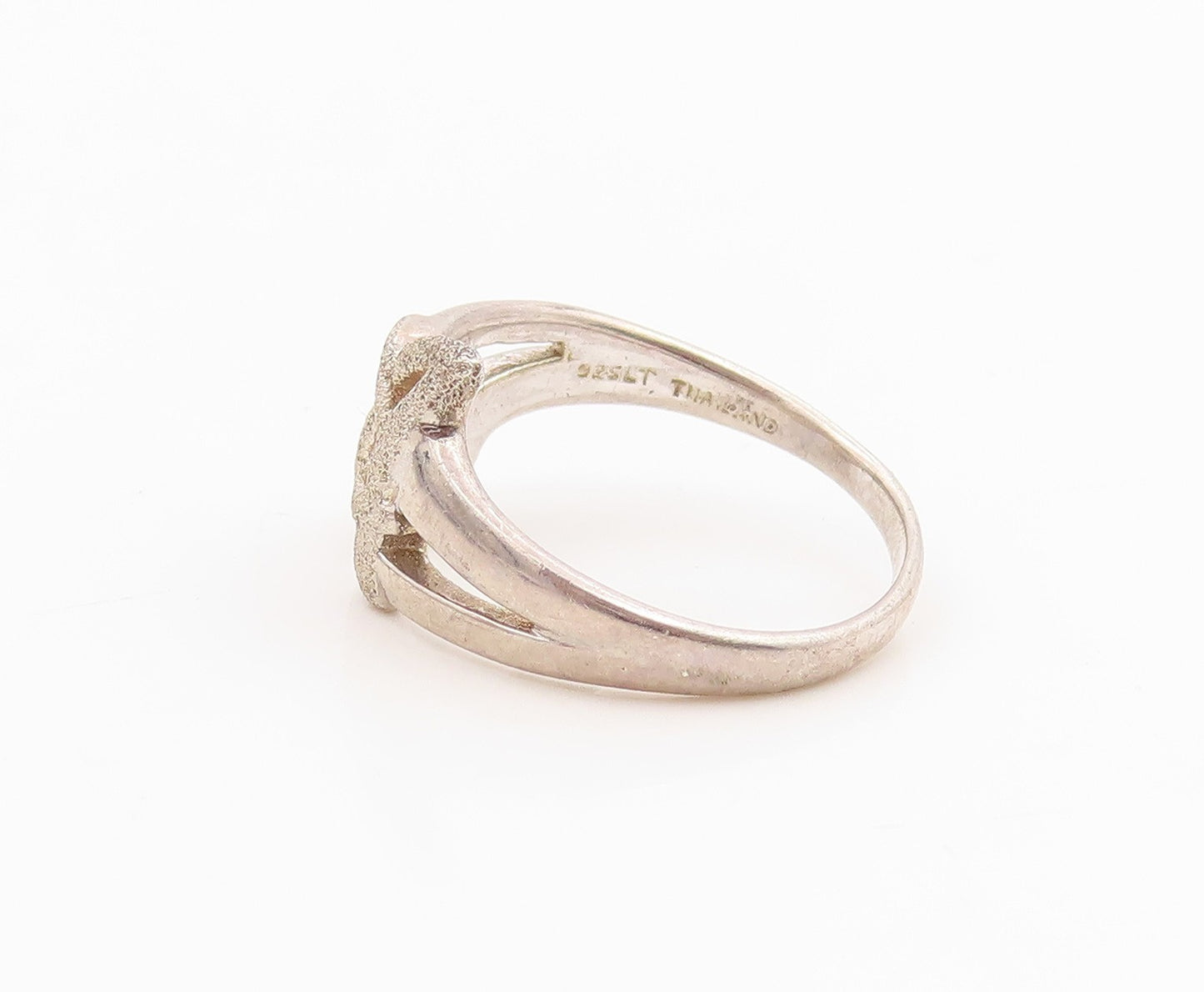 925 Sterling Silver Vintage Ring Modernist Letter A Initial Band  Sz 7  RG35800