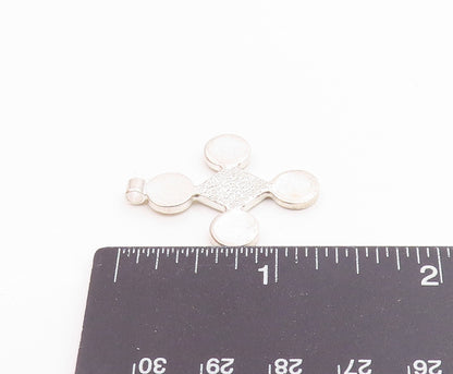 925 Sterling Silver  Vintage Shiny Textured Diamond Shape Pendant  PT17830