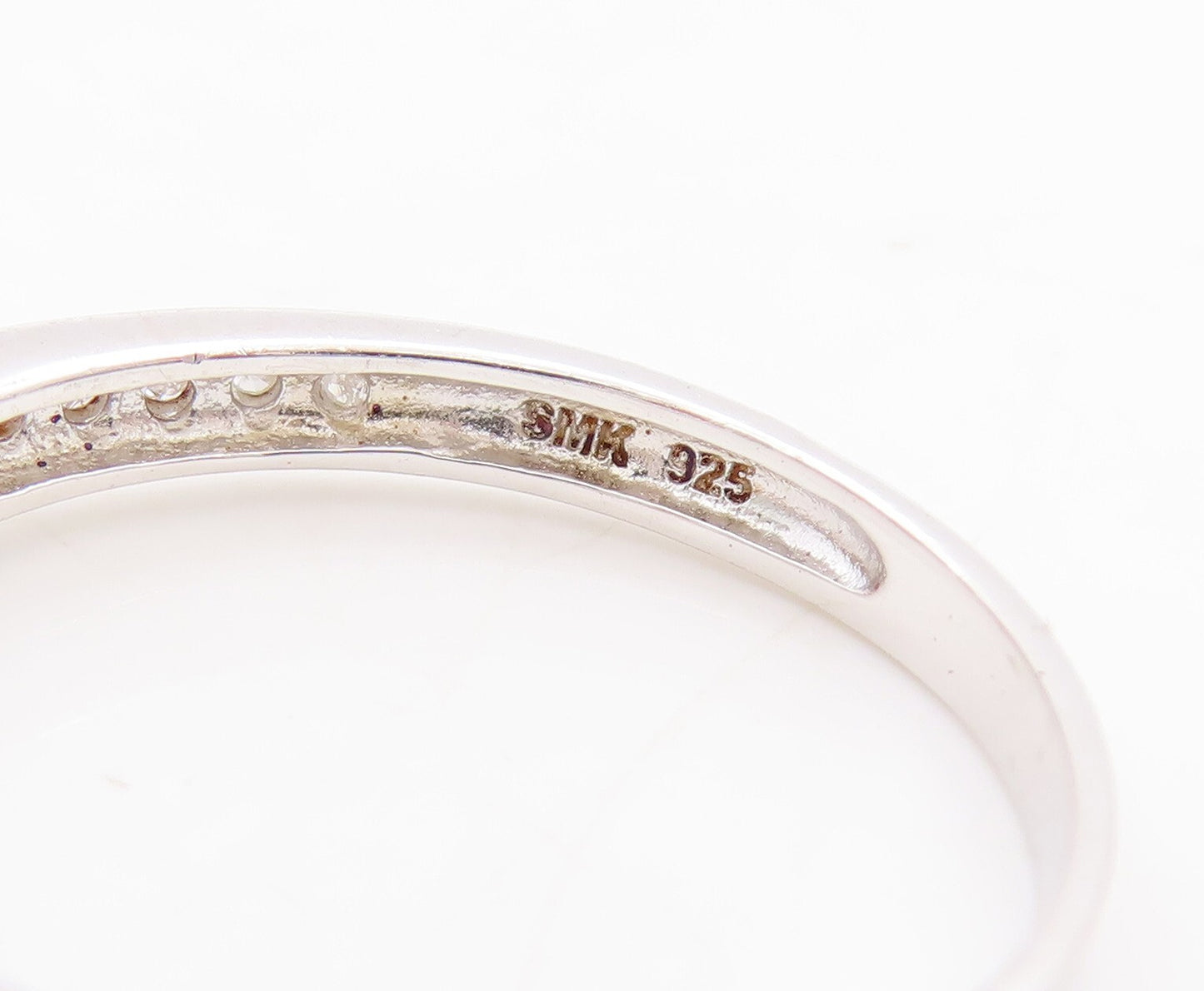 925 Sterling Silver Vintage Ring Oval Cut Ruby Real Diamonds Inlay Sz 8 RG29234