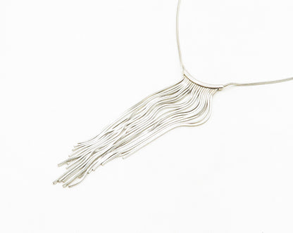 ESPO SIG 925 Silver  Vintage Shiny Chandelier Snake Chain Necklace  NE3044