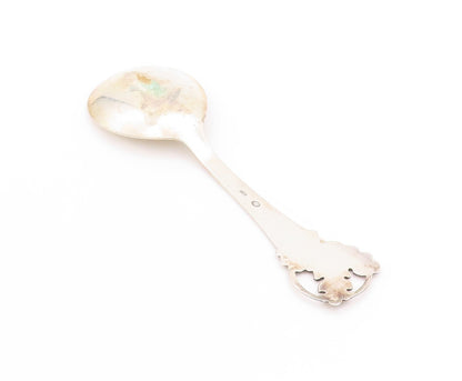 925 Sterling Silver Vintage Tea Caddy COHR DENMARK Leaves Motif Spoon  TR4022