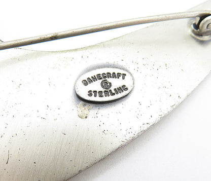 DANECRAFT 925 Sterling Silver  Vintage Smooth Modernist Brooch Pin  BP2465