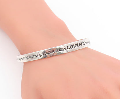 925 Sterling Silver Vintage Bracelet Engraved Courage Serenity Prayer  BT11483