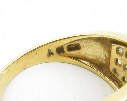 ROSS SIMON 925 Silver  White Topaz Gold Plated Tapered Band Ring Sz 7  RG12616