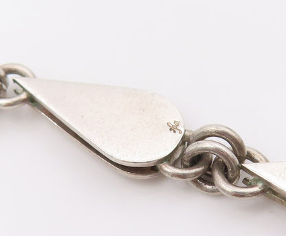 925 Sterling Silver Vintage Necklace Interlocking Teardrop Link Chain NE4688