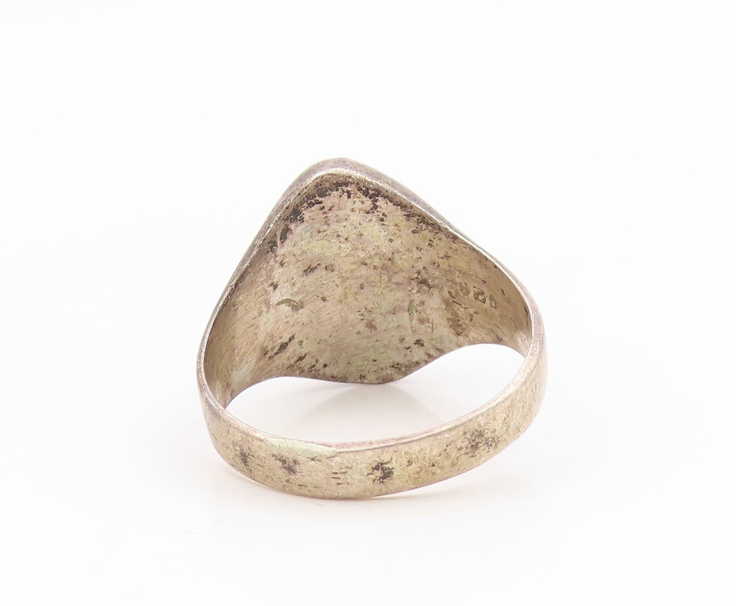 925 Sterling Silver Vintage Ring Multi Gemstone Inlay Band  Sz 9.5  RG34618