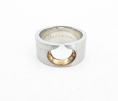 BREUNING 925 Silver  Vintage Two Tone Cutout Design Band Ring Sz 6.5  RG4681