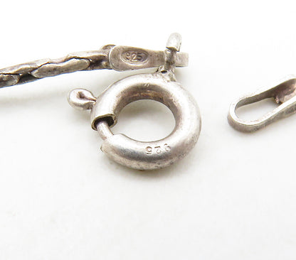 925 Sterling Silver  Vintage Turquoise Barrel Bead Fish Chain Bracelet  BT6567