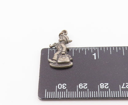 925 Silver  Vintage Hummel Lady Holding Umbrella & Purse Pendant  PT21410