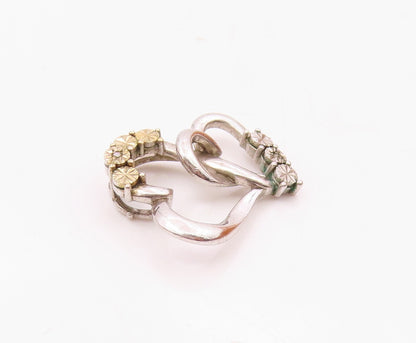 925 Silver Vintage Genuine Diamonds Interlocking Love Heart Pendant PT20832