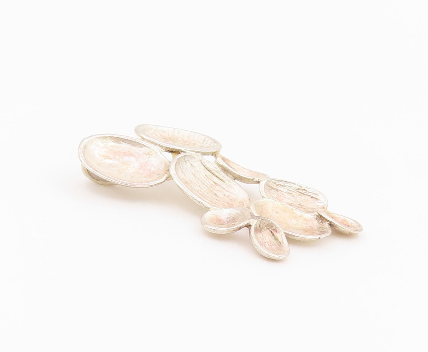 925 Sterling Silver Vintage Pendant Modernist Textured Pebble Matrix  PT26443