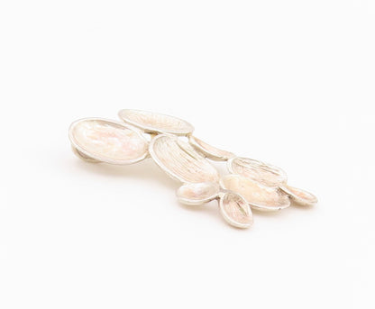 925 Sterling Silver Vintage Pendant Modernist Textured Pebble Matrix  PT26443