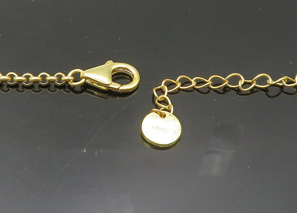 925 Sterling Silver  Vintage Druzy Stone Gold Plated Chain Necklace  NE3426