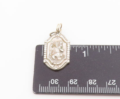 925 Sterling Silver Vintage Pendant St. Christopher Religious Medal  PT26583
