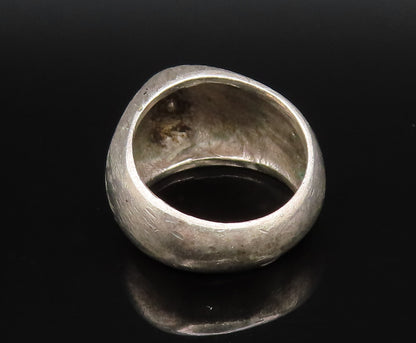 925 Sterling Silver  Vintage Etched Lines Pointed Dome Ring Sz 9  RG25741