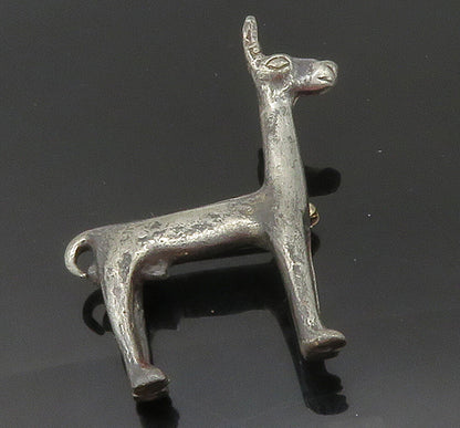925 Sterling Silver  Vintage Oxidized Alpaca Animal Motif Brooch Pin  BP6007