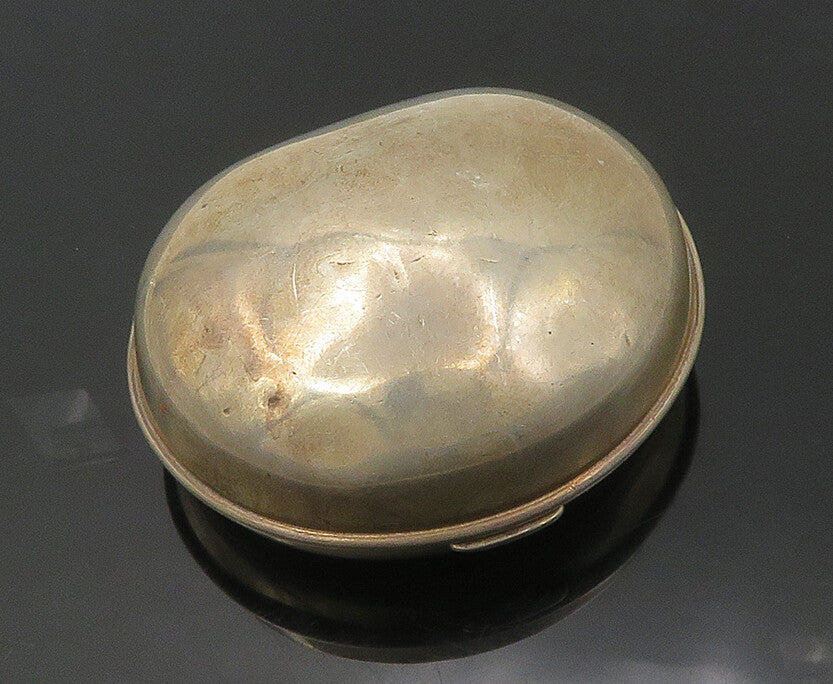 HOWARD & CO. 925 Sterling Silver  Vintage Shiny Oval Dome Trinket Box  TR2394