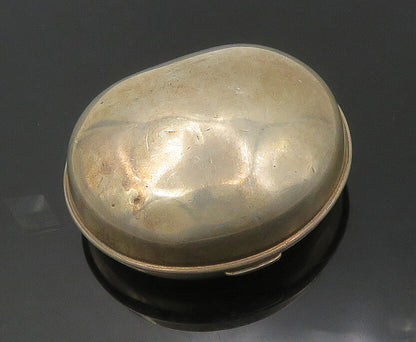 HOWARD & CO. 925 Sterling Silver  Vintage Shiny Oval Dome Trinket Box  TR2394