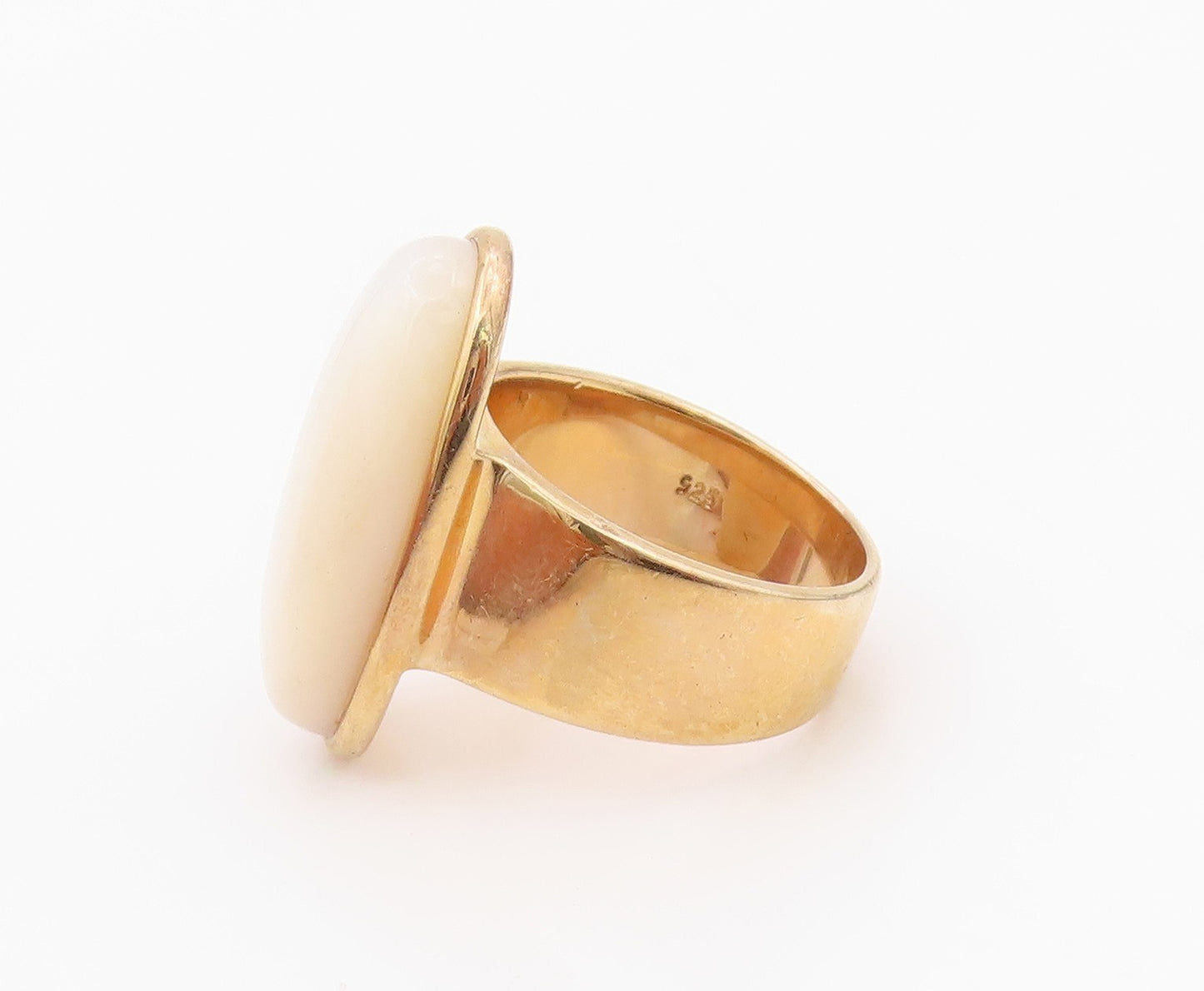 925 Sterling Silver Vintage Ring Gold Plated Classic Opal Band  Sz 7  RG36404