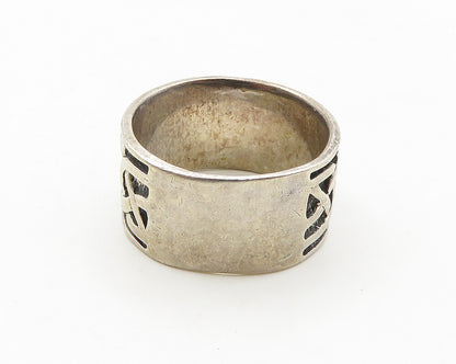 925 Sterling Silver  Vintage Celtic Knot Oxidized Band Ring Sz 10  RG19050
