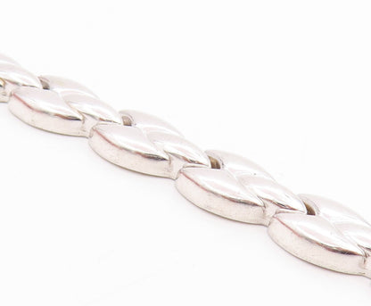 925 Sterling Silver Vintage Bracelet Intertwined Polished Link Chain   BT11476