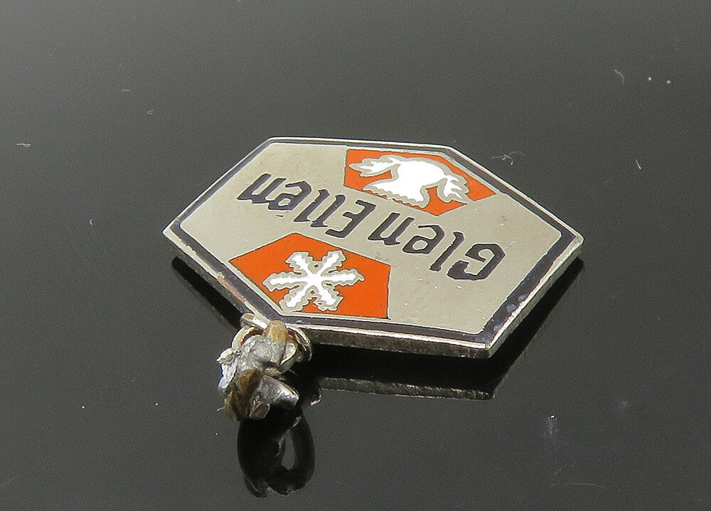 925 Sterling Silver  Vintage Enamel Glen Ellen Souvenir Pendant  PT18322
