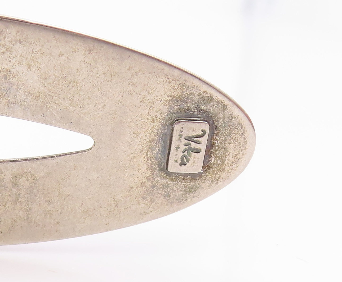925 Sterling Silver Vintage Ring VIKA Modernist Large Oval Band  Sz 8.5  RG35500