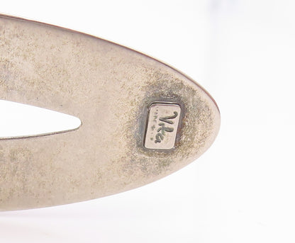 925 Sterling Silver Vintage Ring VIKA Modernist Large Oval Band  Sz 8.5  RG35500