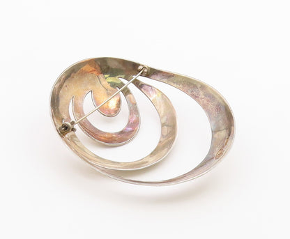 SANDRA BAKER 925 Sterling Silver  Vintage Modernist Dome Brooch Pin  BP7969