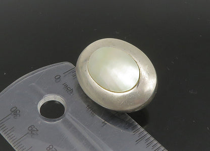 DESIGNER 925 Silver  Vintage Mother Of Pearl Oval Drop Earrings  EG11167