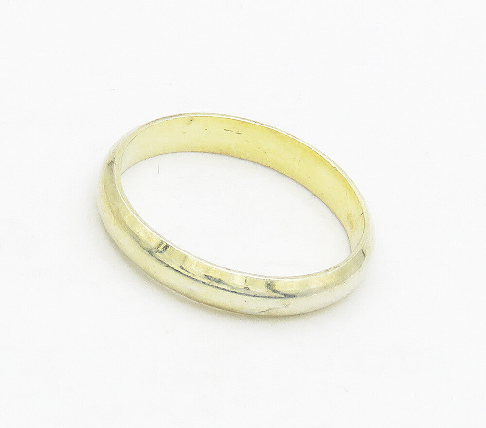 925 Sterling Silver  Shiny Gold Plated Minimalist Band Ring Sz 7  RG15690